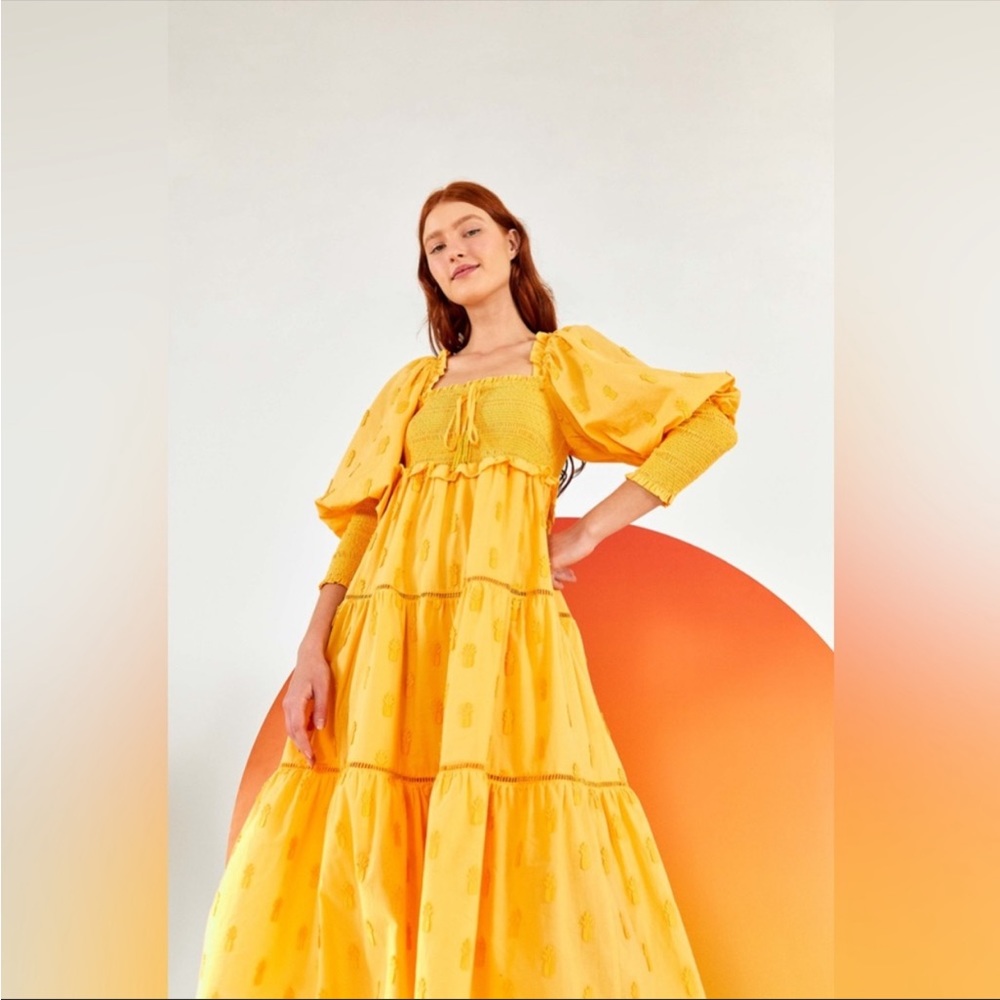 NWT FARM Rio Yellow Dress